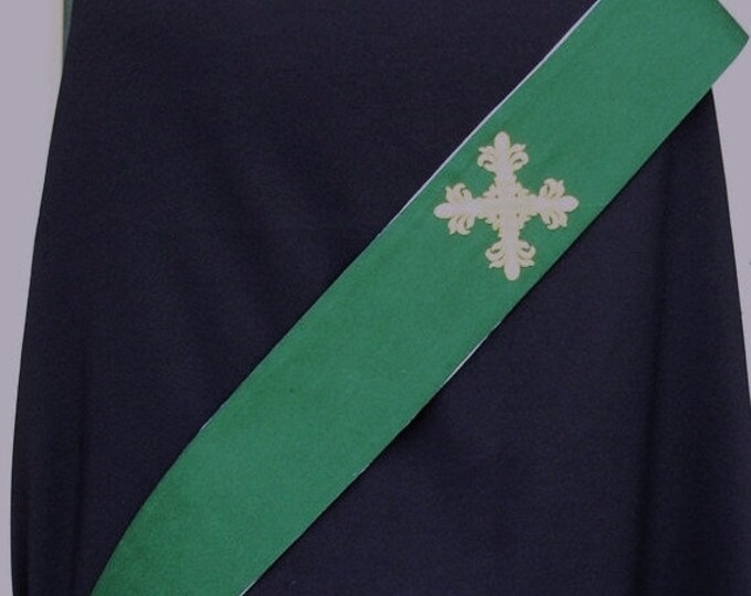 Deacon's Stole, Red, Green, Purple, Blue, white MADE TO ORDER