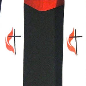 Clergy Stole, Pastor Stole, Priest Stole, Vestment, White, United Methodist symbol, UMC, Made to Order