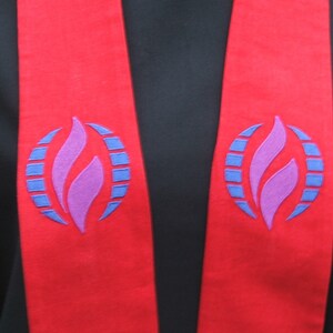 clergy stole, Priest stole, Pastor stole, vestment, MCC logo, Red, MADE to ORDER