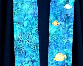 Clergy Stole, Priest Stole, Pastors Stole, vestment, Tropical,  Beach, MADE to ORDER