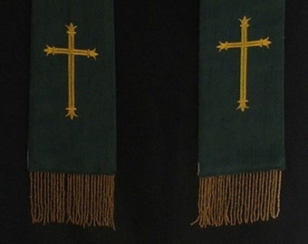 clergy stole,vestment, simple cross, Any color MADE TO ORDER