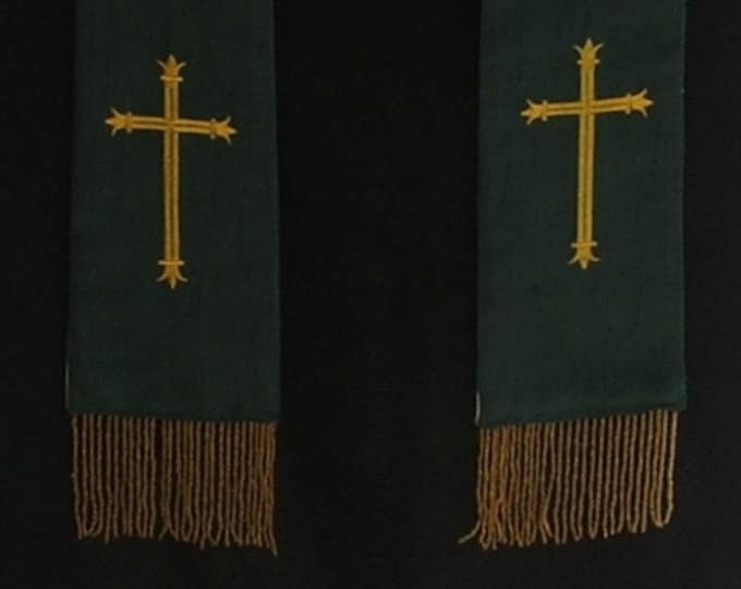 clergy stole,vestment, simple cross, Any color MADE TO ORDER