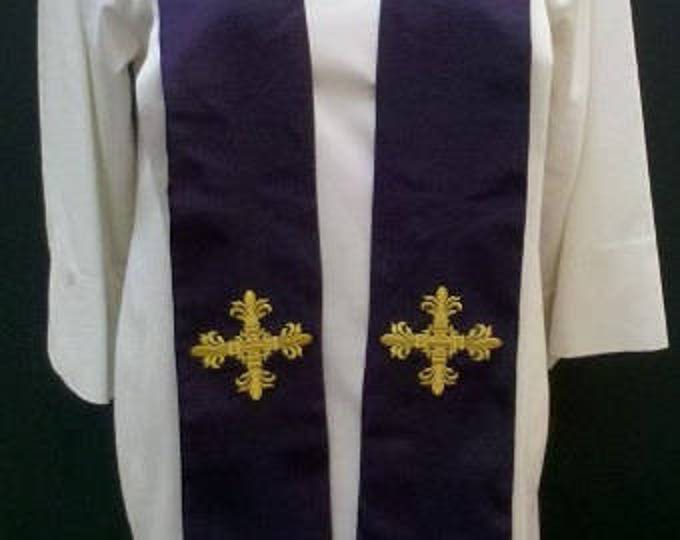 Deacon's Stole, Red, Green, Purple, Blue, white MADE TO ORDER