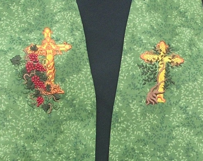 Clergy Stole, vestment, Vine and Branches story stole MADE TO ORDER