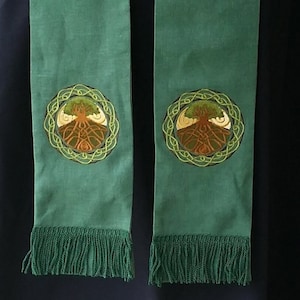 Celtic Tree of Life, Clergy Stole, Vestment, Pastor&#39;s stole, Priest Stole, MADE TO ORDER