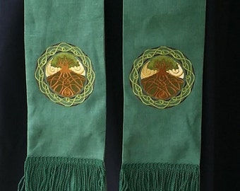 Celtic Tree of Life, Clergy Stole, Vestment, Pastor's stole, Priest Stole, MADE TO ORDER