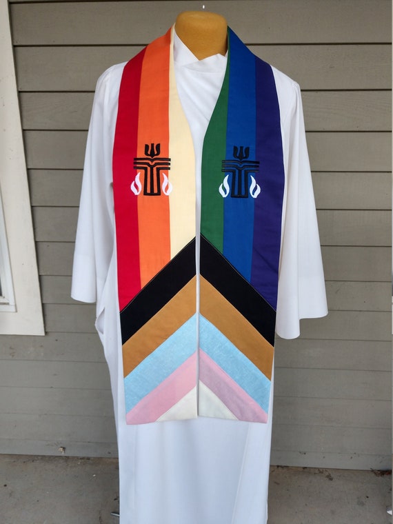 Clergy Stole, Vestment, Rainbow Pieced, Inclusive Pride ...
