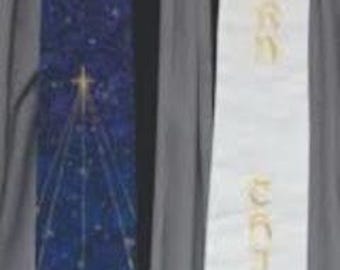 Clergy Stole, vestment, Advent and Christmas MADE TO ORDER