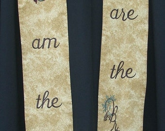 Clergy Stole, vestment, Vine and Branches story stole, MADE to ORDER