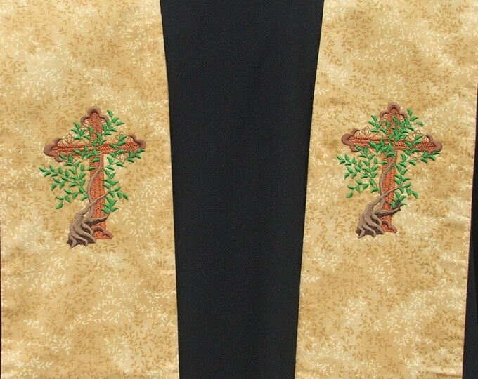 Clergy Stole, Vestment, Tree of Life, Gold or Green leaf, Ordinary Time, MADE TO ORDER