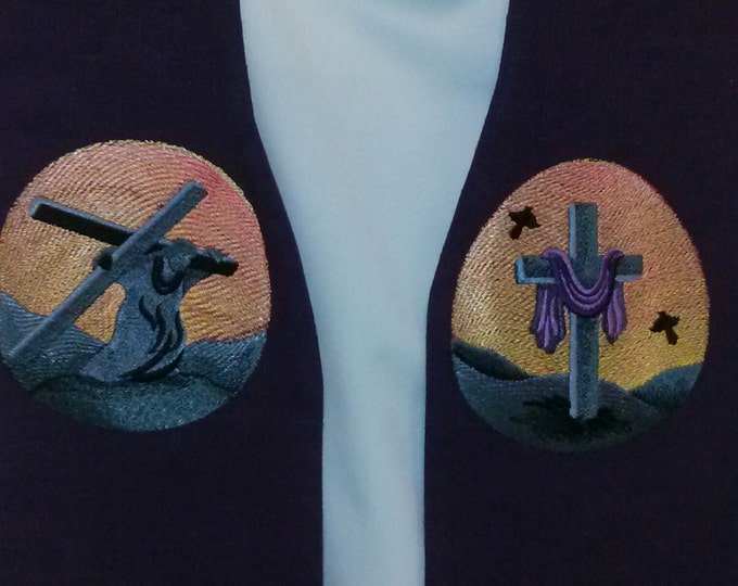 LENT Purple clergy stole, vestment, Lent crosses MADE to ORDER