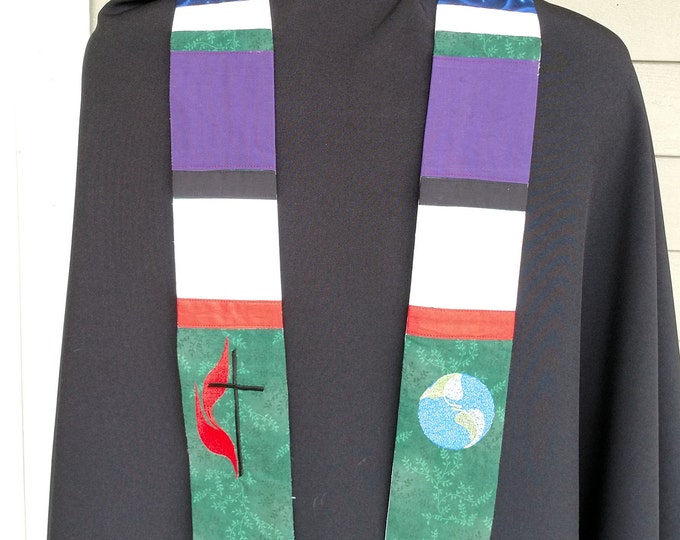 clergy stole, Pastor's Stole, Priest Stole,Chaplain length with liturgical colors MADE to ORDER