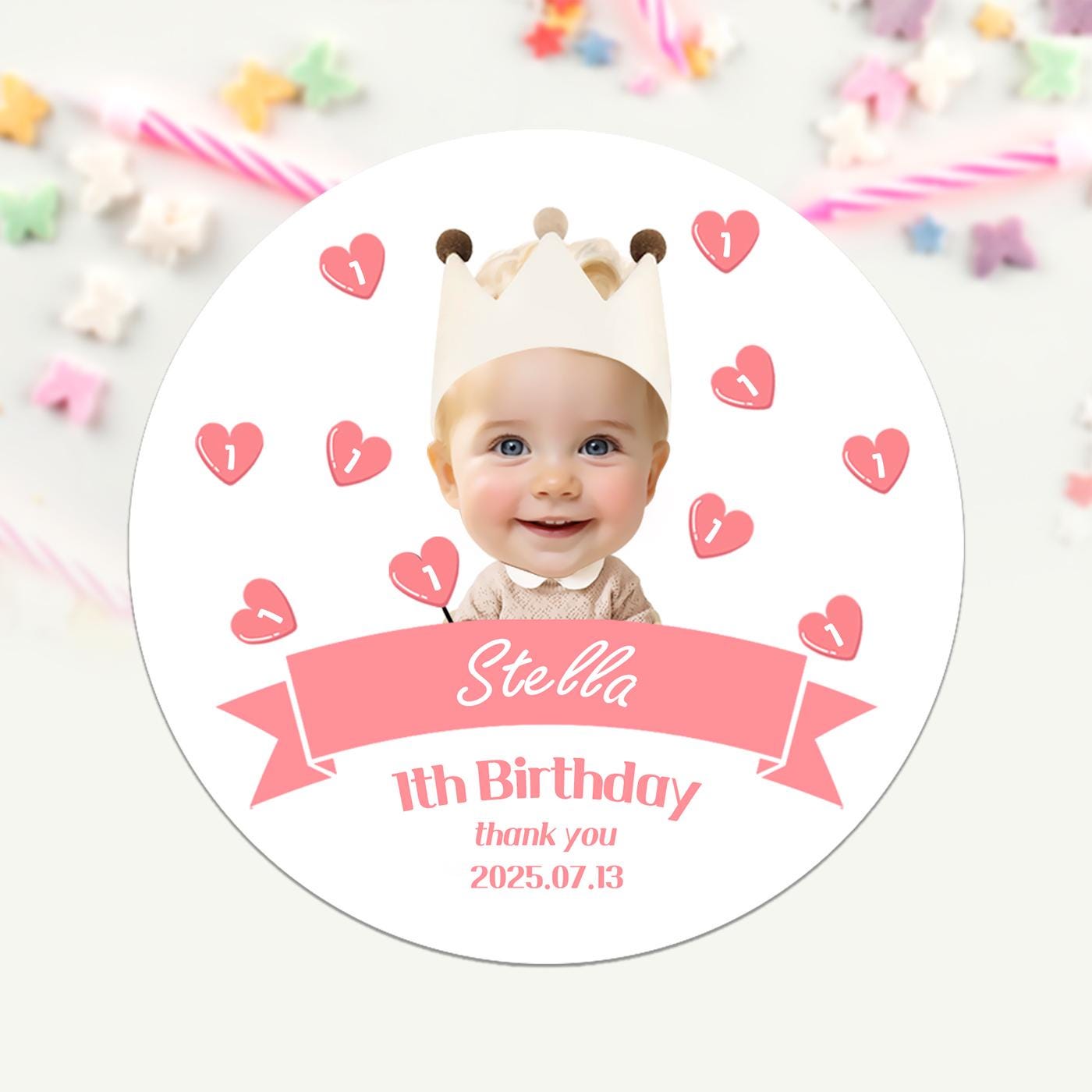 24 Personalized Moana Stickers - 4cm Round Labels For Birthday Parties & Favors