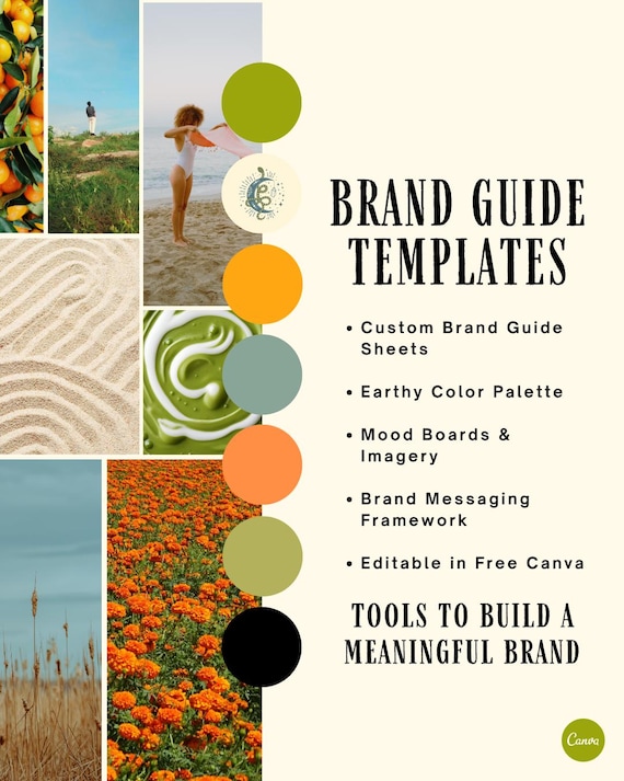 Earthy Brand Guide Template: Canva Brand Kit (Digital Download PDF)