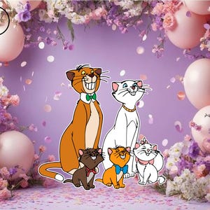 aristocats birthday cutout aristocats Birthday backdrop party cutout props cutouts standees, yard cutout marrie aristocats Baby shower decor