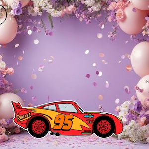 Lightning McQueen cars cutout, cars Birthday backdrop party cutouts standees cutout props, yard cutout, digital cutout, Baby shower decor