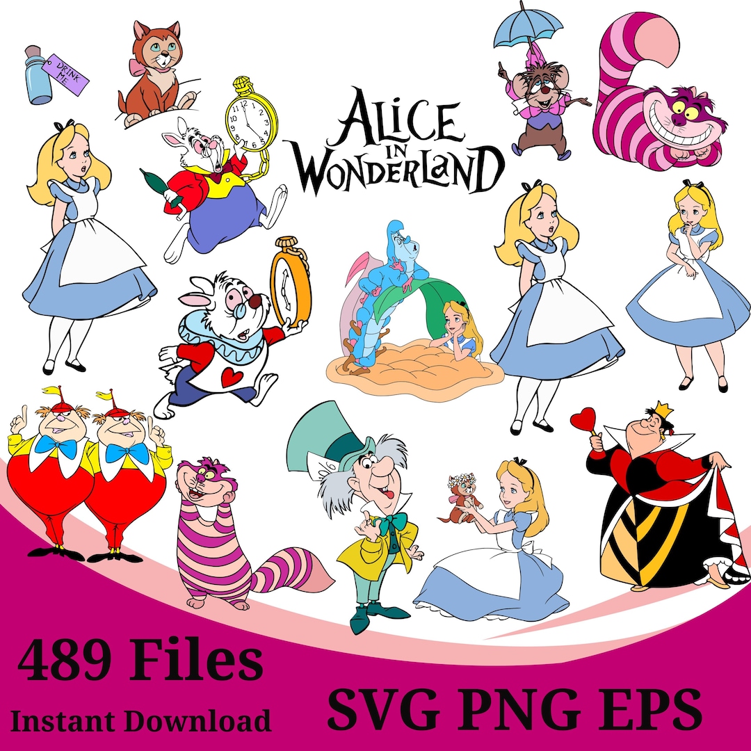 Alice in Wonderland Svg Bundle,, Alice and Wonderland Png Bundle, Alice ...