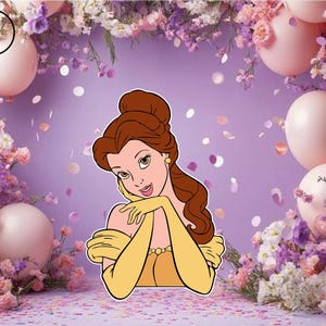 belle beauty and beast cutout props, beauty and the beast Birthday backdrop party cutouts standees  yard cutout digital Baby shower decor
