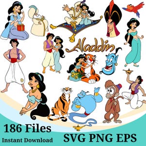 aladdin svg bundle,, jasmine aladdin png bundle, aladdin clipart, aladdin genie png, aladdin jasmine svg, svg png bundle, digital download