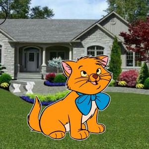 aristocats toulouse cutout, aristocats Birthday backdrop party cutouts standees cutout props, yard cutout digital cutout  Baby shower decor