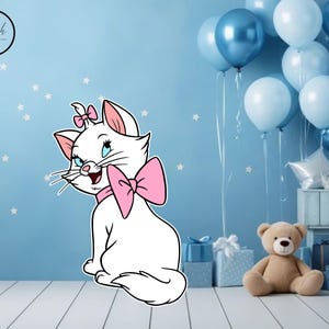 marie aristocats cutouts standees, aristocats Birthday backdrop party  cutout props yard cutout digital marie aristocats Baby shower decor
