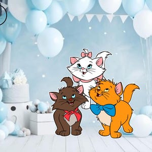 aristocats cutouts standees aristocats Birthday backdrop party cutout props, yard cutout digital cutout marrie aristocats Baby shower decor