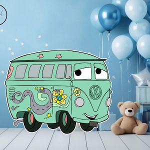 Fillmore cars cutout, cars Birthday backdrop party cutouts standees cutout props, yard cutout, digital cutout, Baby shower big decor