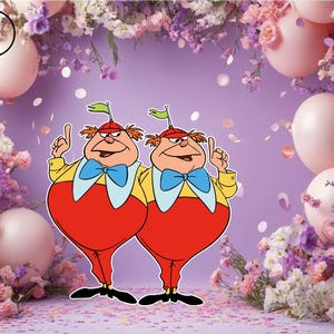 Tweedledee Alice im Wunderland Ausschnitt, Alice im Wunderland Geburtstag Hintergrund Party Ausschnitte Aufsteller Ausschnitt Requisiten, Hof Ausschnitt Baby shower Dekor