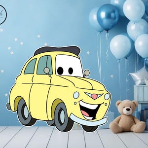 Luigi cars cutout, cars Birthday backdrop party cutouts standees cutout props, yard cutout, digital cutout, cars Baby shower decor printable