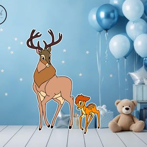 bambi backdrop, bambi cutouts, bambi Birthday backdrop party cutouts standees cutout props yard cutout digital bambi Baby shower decor