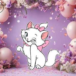 marie aristocats cutout props aristocats Birthday backdrop party cutouts standees yard cutout digital marie aristocats Baby shower decor