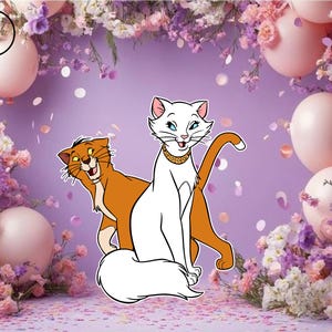 cutout duches aristocats Birthday backdrop party cutouts standees cutout props, yard cutout digital cutout aristocats Baby shower decor