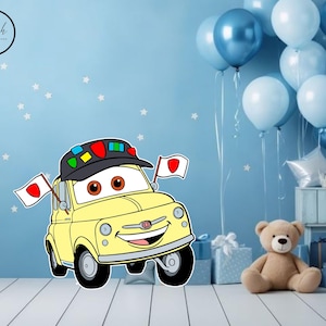 big decor Luigi cars cutout, cars Birthday backdrop party cutouts standees cutout props, yard cutout, digital cutout cars Baby shower decor