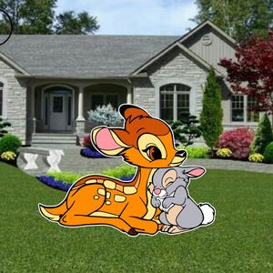 backdrop bambi and thumper, bambi cutouts, bambi Birthday backdrop party cutouts standees cutout props yard cutout bambi Baby shower decor