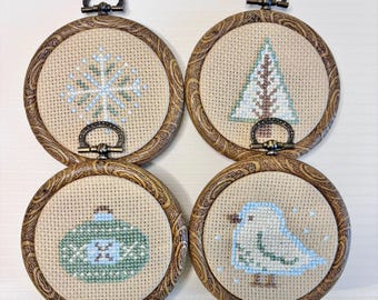 Christmas Ornament Cross Stitch PDF | Vintage Holiday Pattern Download, DIY Cottagecore Decor