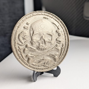 50mm Gold Pirate Medallion Office Decor, Prop & Collectible