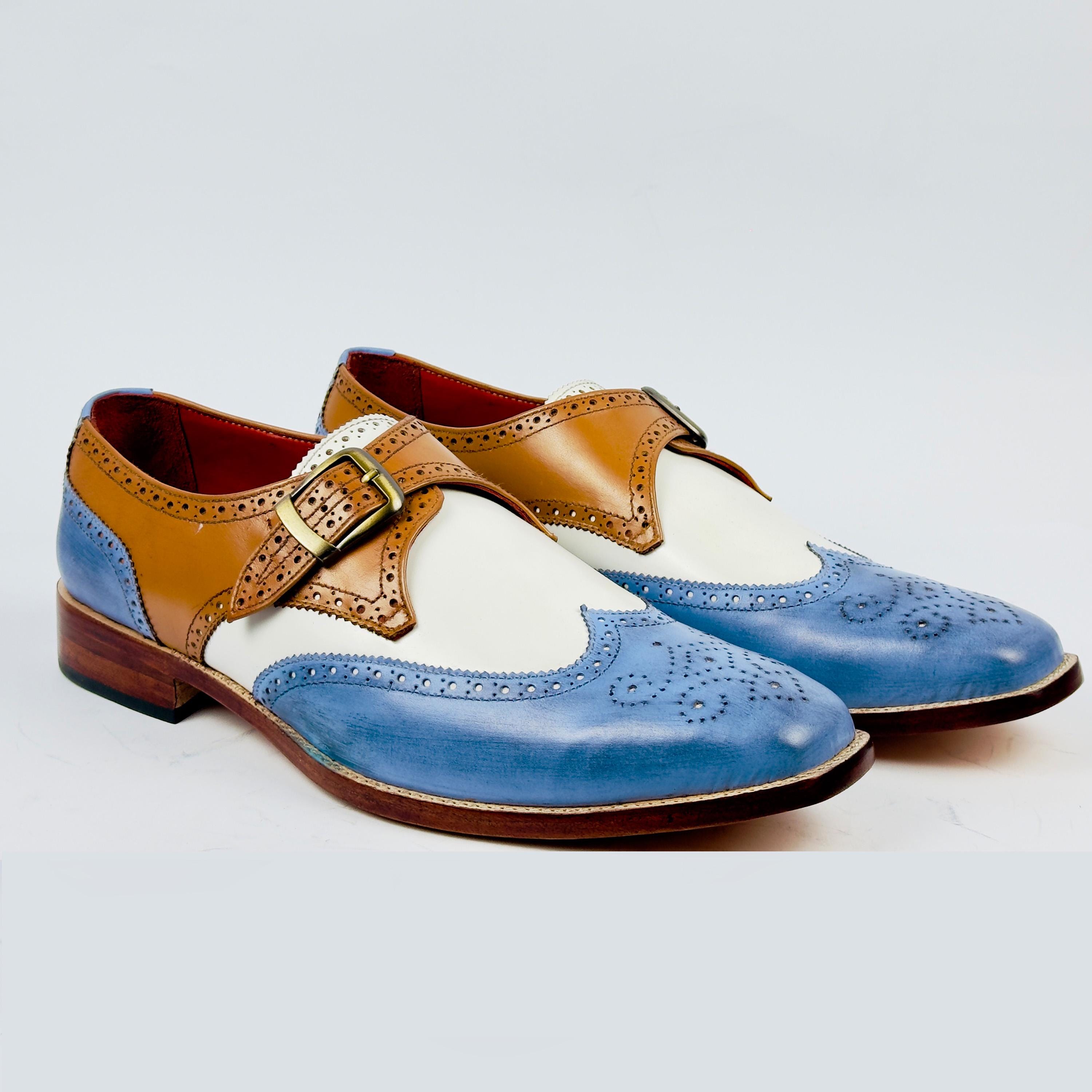 Mens Multi Color Wingtip Shoes - Etsy display picture 2