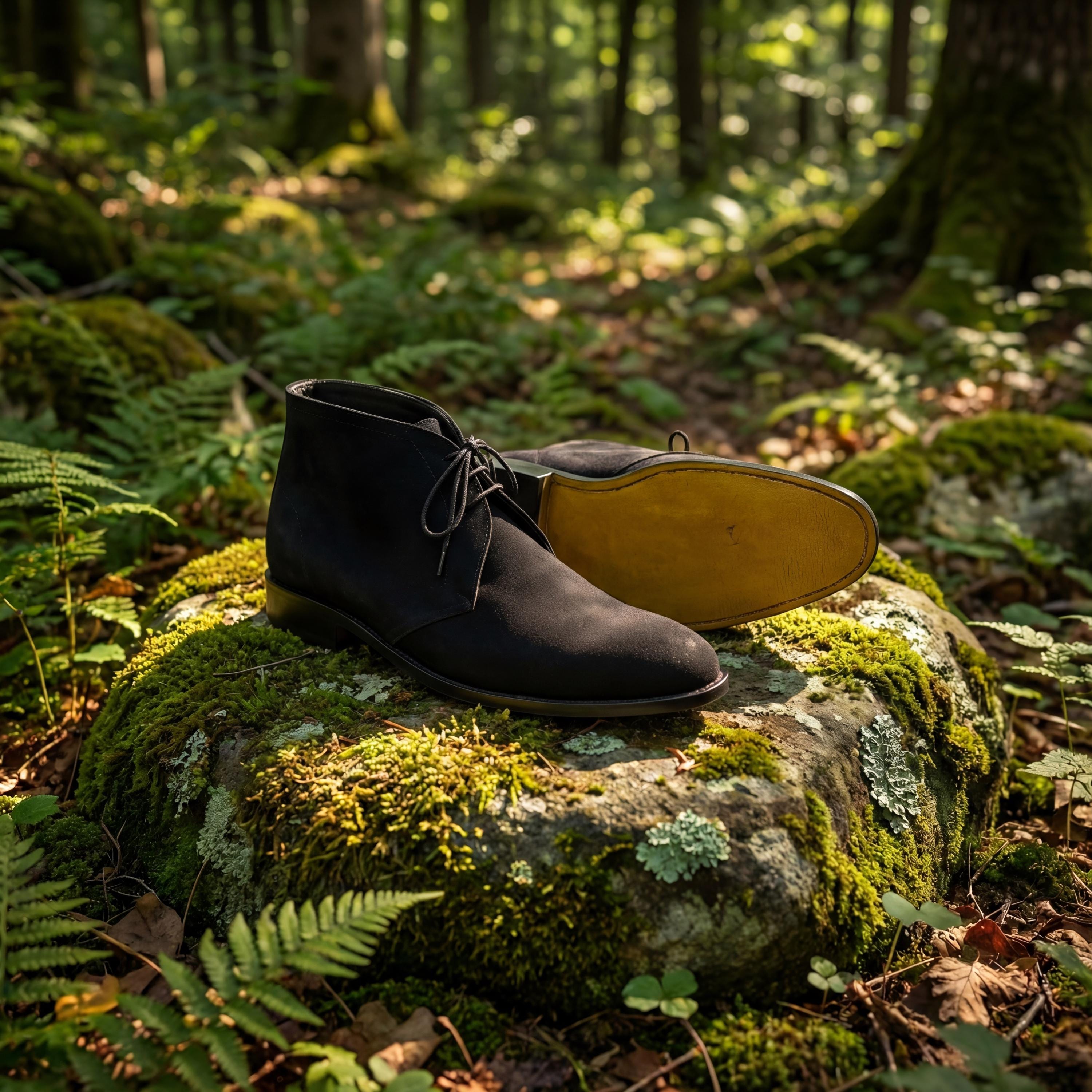 Men\'s Black Suede Chukka Boots - Sleek Elastic-Sided Style Keats | Mens Chukka Boots in Black Suede | Grenson main image 3