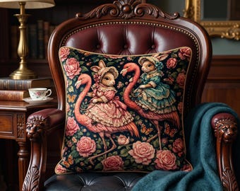 Poduszka z motywem królików jadących na flamingach, poduszka ze skóry zwierzęcej, poduszka z lwem, poduszka z tkaniny organicznej, poduszka dwustronna, poduszka zamszowa