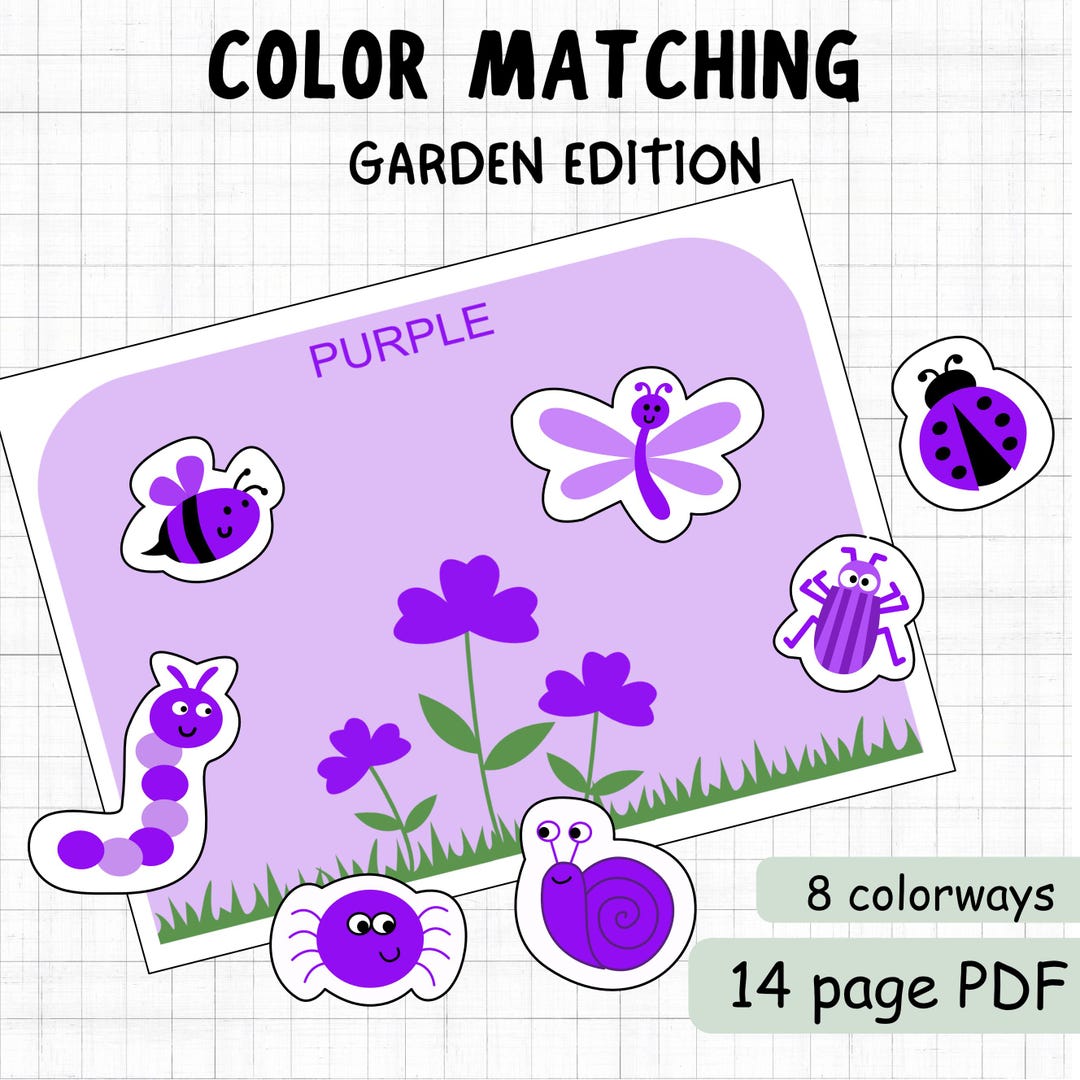 Color Matching Game - Garden Edition, Toddler Printables, Montessori ...