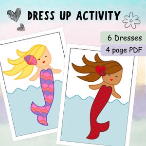 Dress Up Mermaid Activity: Printable Toddler Game (PDF Download A4/US Letter Size)