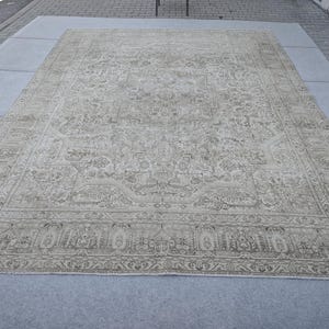 9x12 Vintage Turkish Rug, Large Oushak Area Rug, Handmade Boho Carpet, Oversized Anatolian Rug, Oriental Living Room Decor, 9.4x12.3 Feet