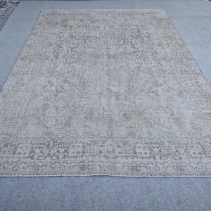 8x11 Persian Rug, Oversize Rug, 8x11 Natural Rug, 8x12 Vintage Rug, 8x12 Oushak Rug, 8x11 Bedroom Rug, 7.8x11.0 Feet