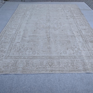 9x12 Vintage Oushak Rug, 9x12 Large Area Rug, 9x12 Turkish Rug, Neutral Area Rug, Oversize Rug, 9x12 Handwoven Rug, 9.2x12.0 Feet