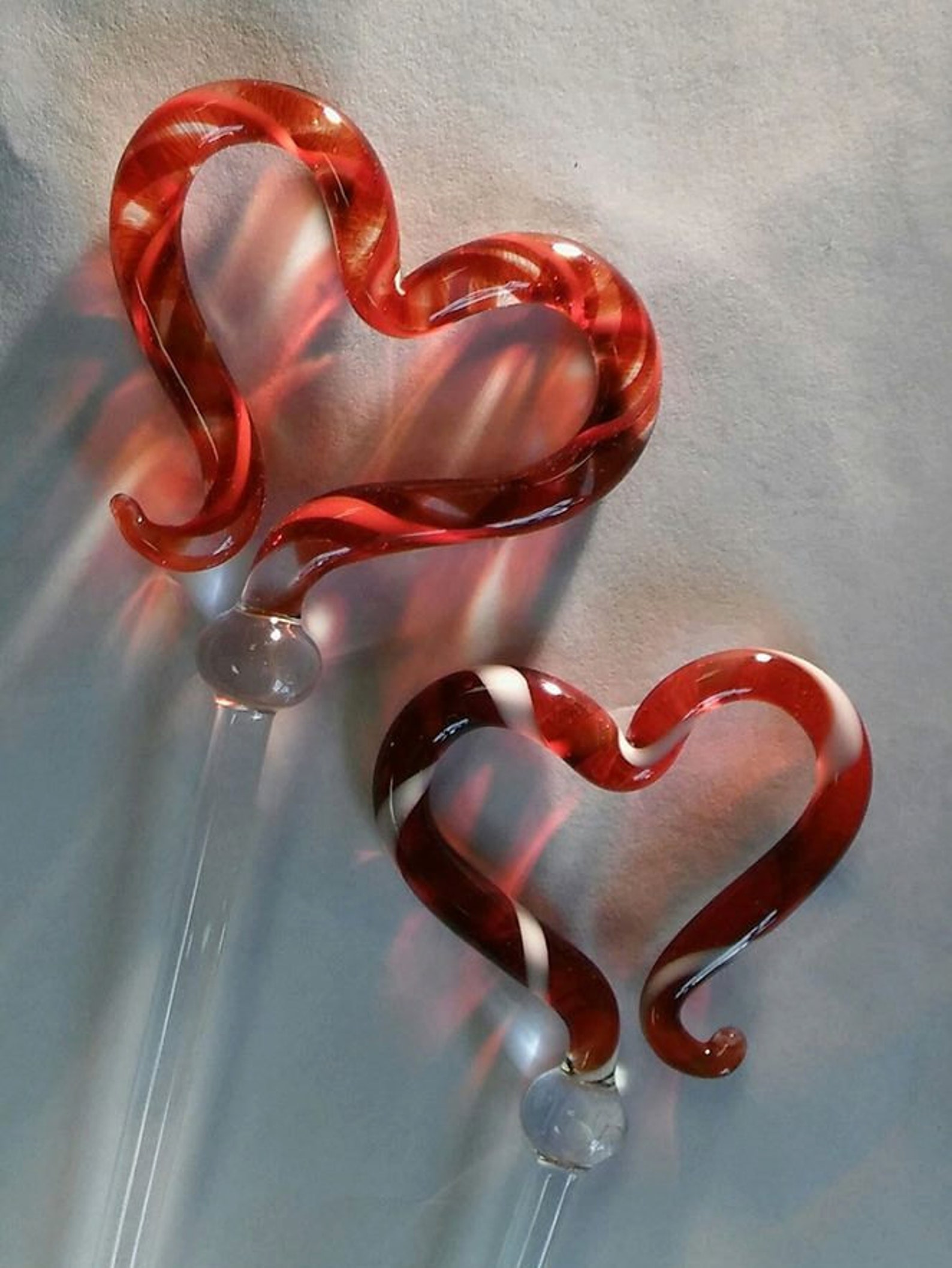 Love Heart Swizzle Sticks Curled Bottom Set of Two Etsy
