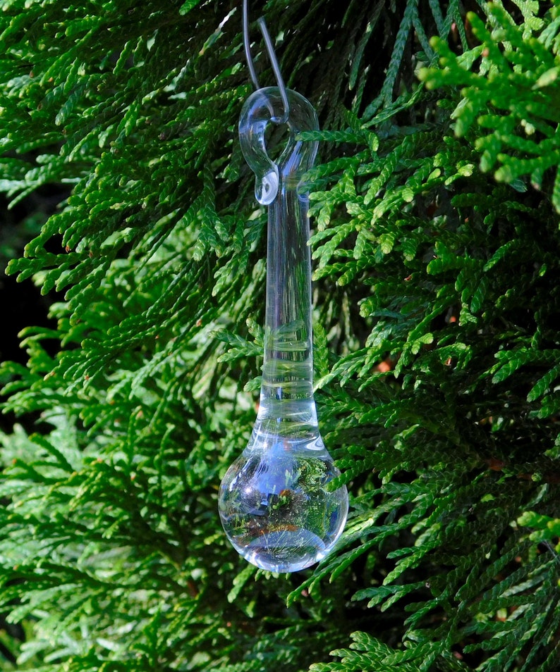 Set of Two Hand Sculpted Glass Teardrop Icicles Ready To Ship