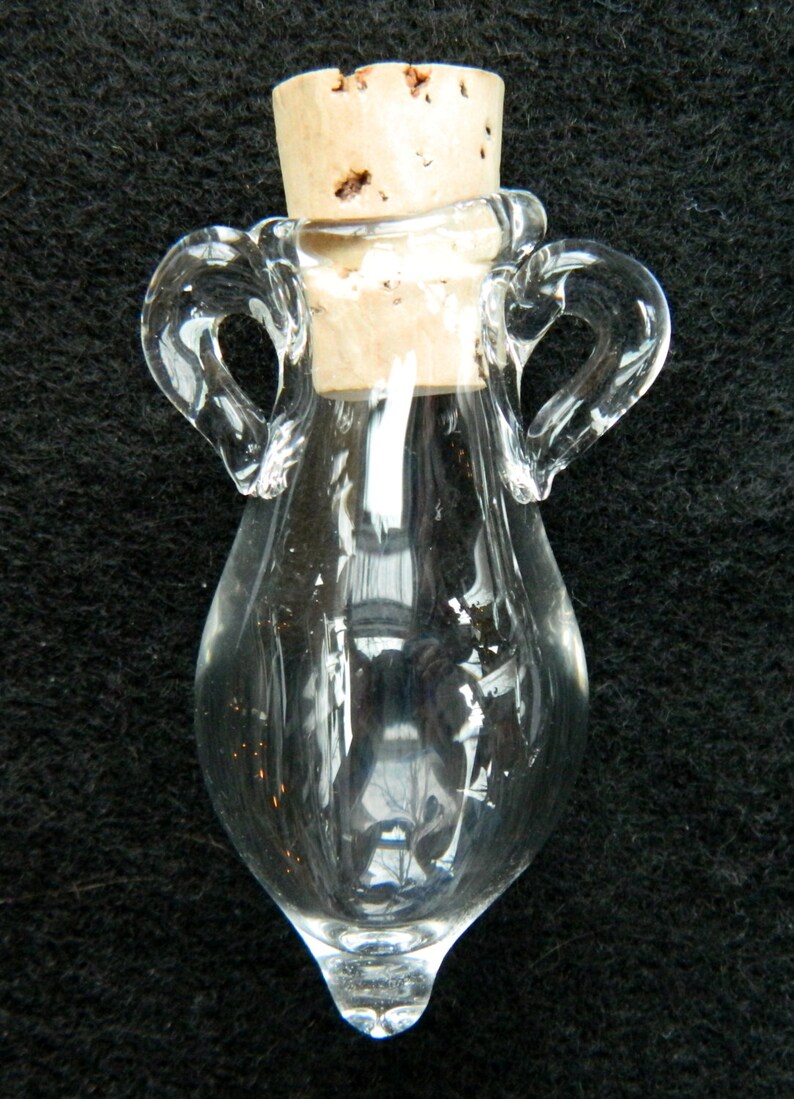 Hand Blown Clear Glass Bottle/Jar with Handles and cork Etsy