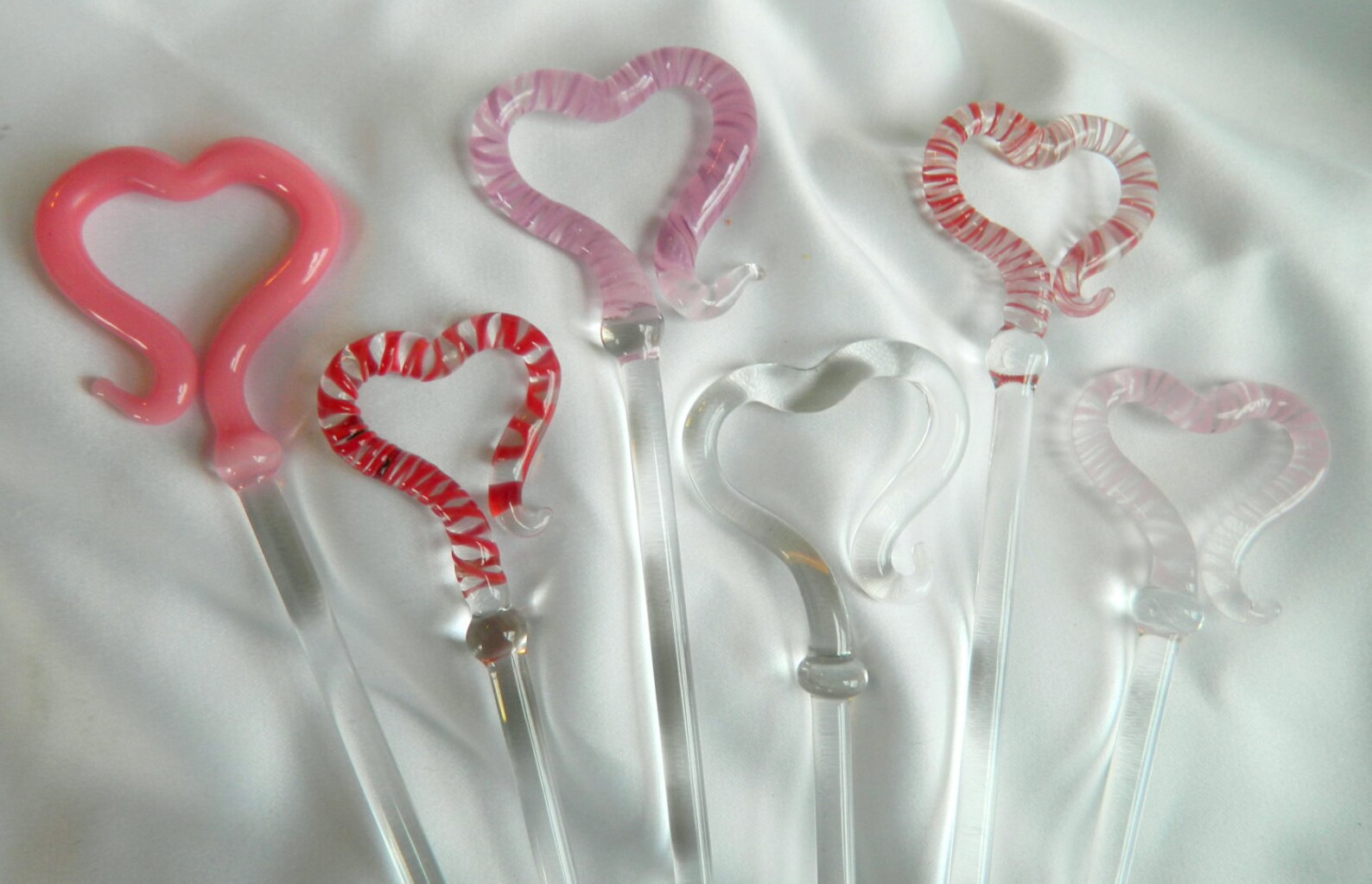 Love Heart Swizzle Sticks Curled Bottom Set of Two Etsy