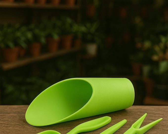 4 Piece Mini Gardening Tool Set | Shovel, Transplanter, Punching Tool,  Spoon | Succulent & Houseplant Care Kit | Plant Lover Gift
