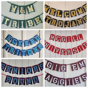 Personalized Graduation Banner: Custom School Banner, Dorm Decor, College Bound, Senior Night, Tailgate, Classof2027, School Spirit, Gameday